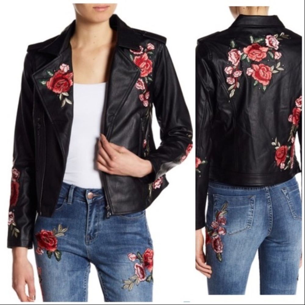 NWT Floral Biker Jacket